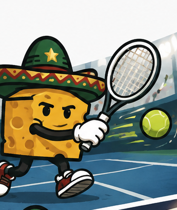 Mascota jugando tenis
